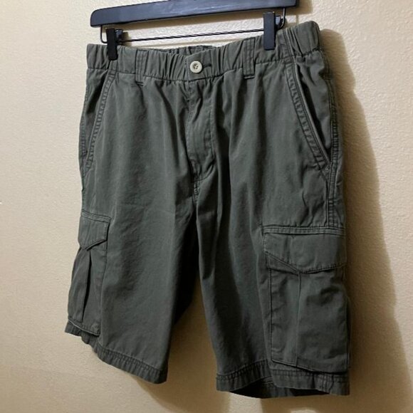 Tommy Bahama Men's Olive Green Elastic Waist Drawstring Cargo Shorts Size Medium - Picture 1 of 6